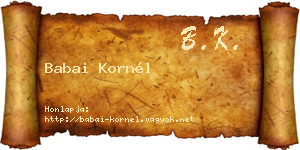 Babai Kornél névjegykártya