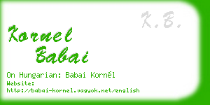kornel babai business card
